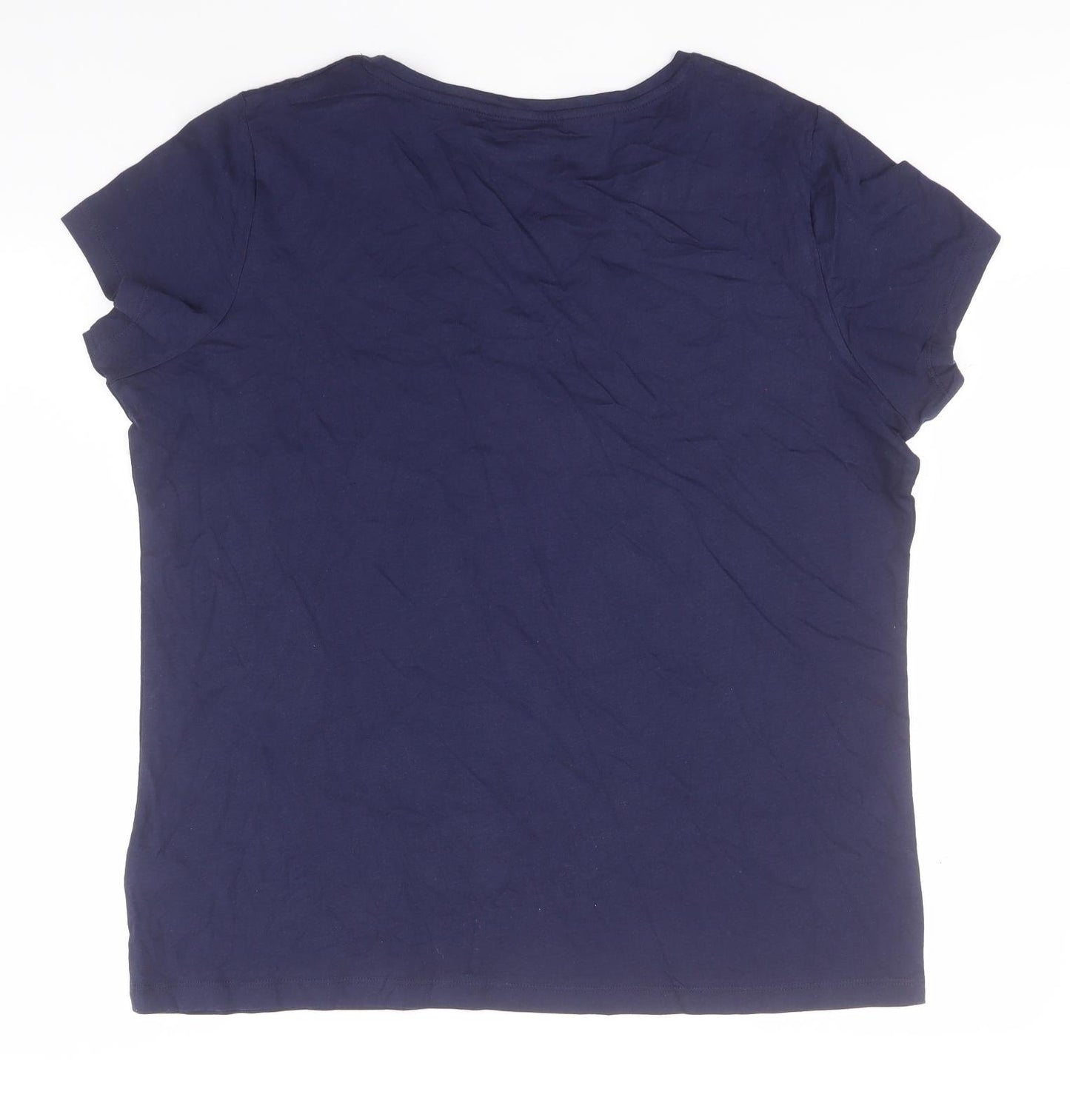 F&F Womens Blue Solid Cotton Top Nightshirt Size 16   - Let's Sleep all Day
