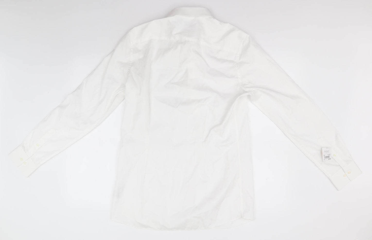NEXT Mens White  Cotton  Button-Up Size 15.5 Collared