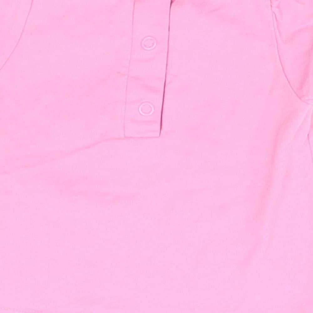 Disney Girls Pink  Cotton Basic T-Shirt Size 6-9 Months Round Neck  - Disneyland Paris, Minnie Mouse
