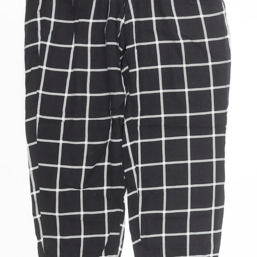 Divided Womens Black Plaid Viscose Sweatpants Trousers Size 4 L25 in Regular