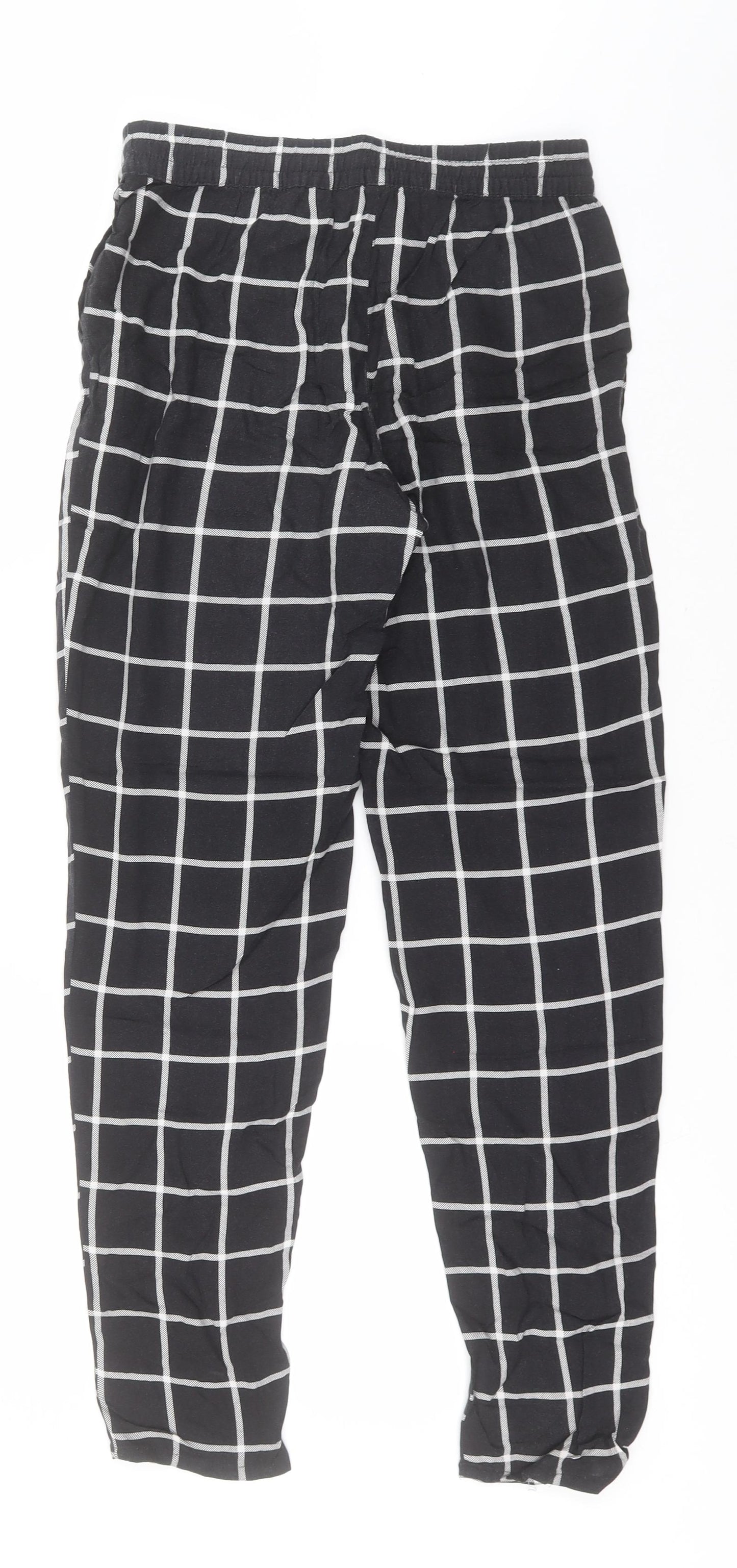 Divided Womens Black Plaid Viscose Sweatpants Trousers Size 4 L25 in Regular
