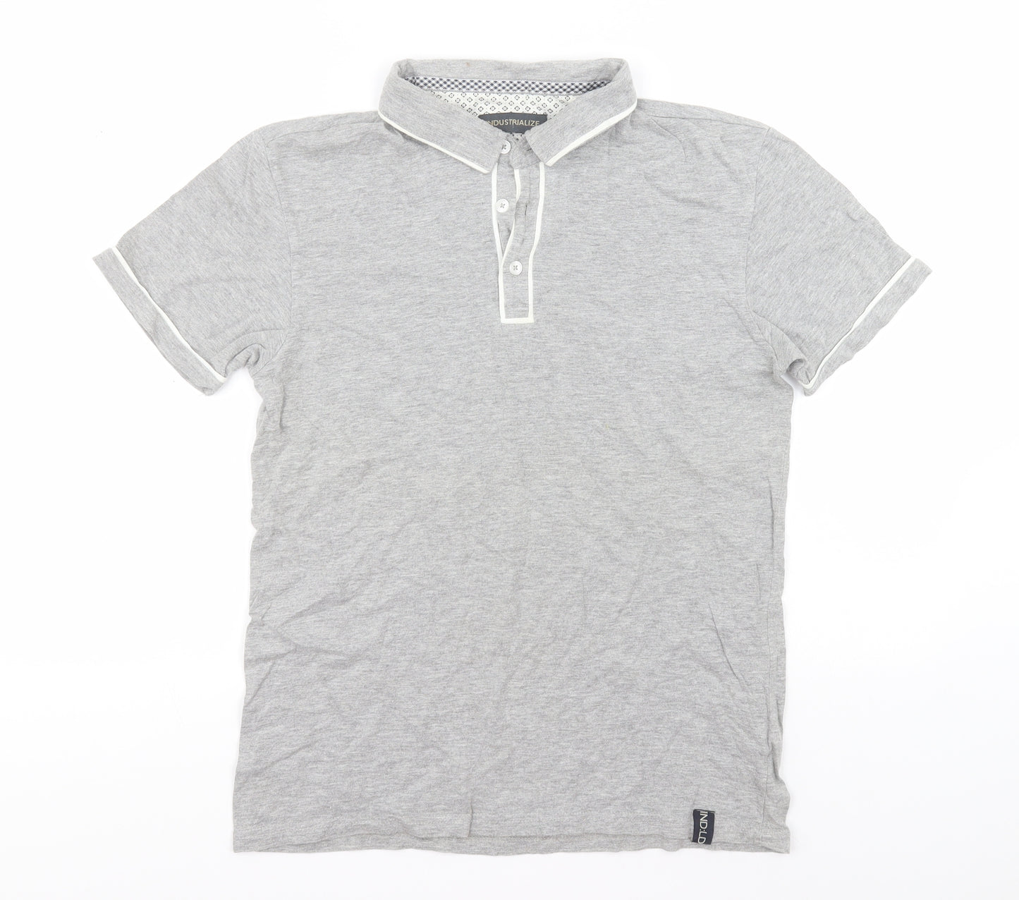 Industrialize Mens Grey  Cotton  Polo Size S Collared