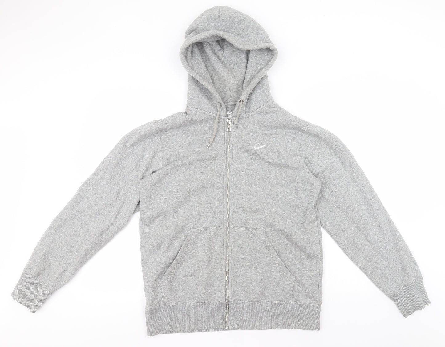 Nike Womens Grey Crew Neck  Cotton Full Zip Jumper Size M