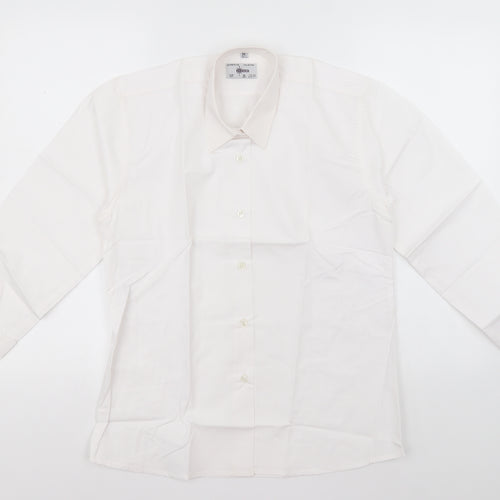 westex Mens White  Polyester  Button-Up  Collared