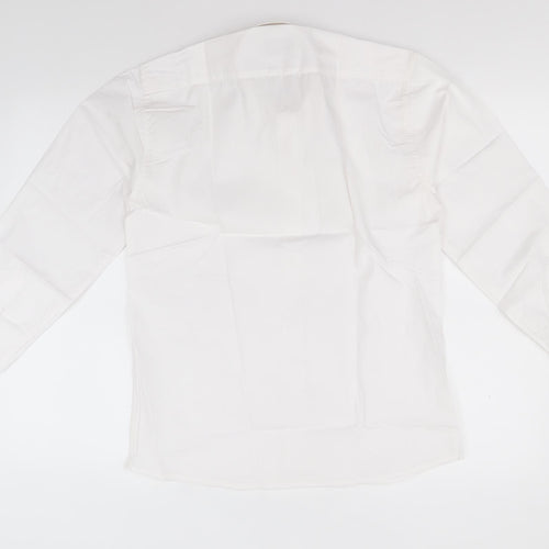 westex Mens White  Polyester  Button-Up  Collared