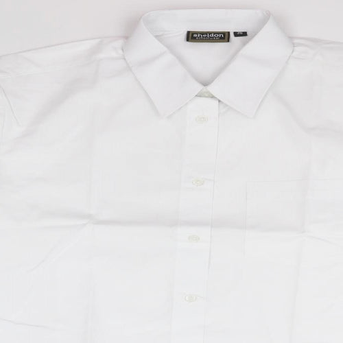 Sheldon Boys White   Basic Button-Up  Collared