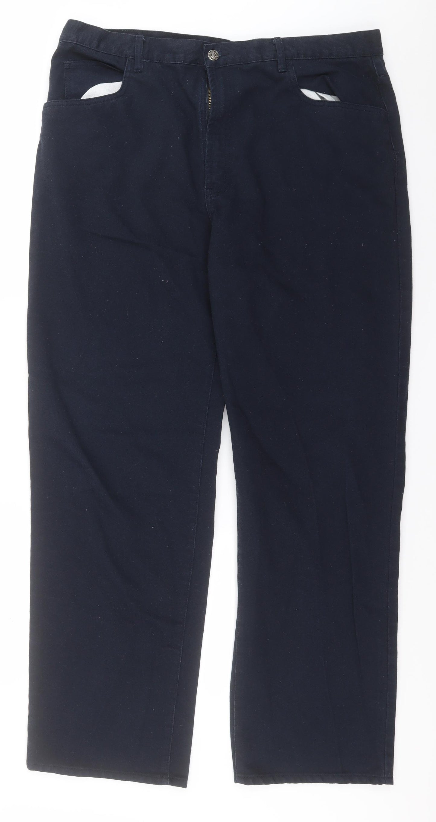 Raphael Valencino Womens Blue  Cotton Trousers  Size 40 in L33 in Regular
