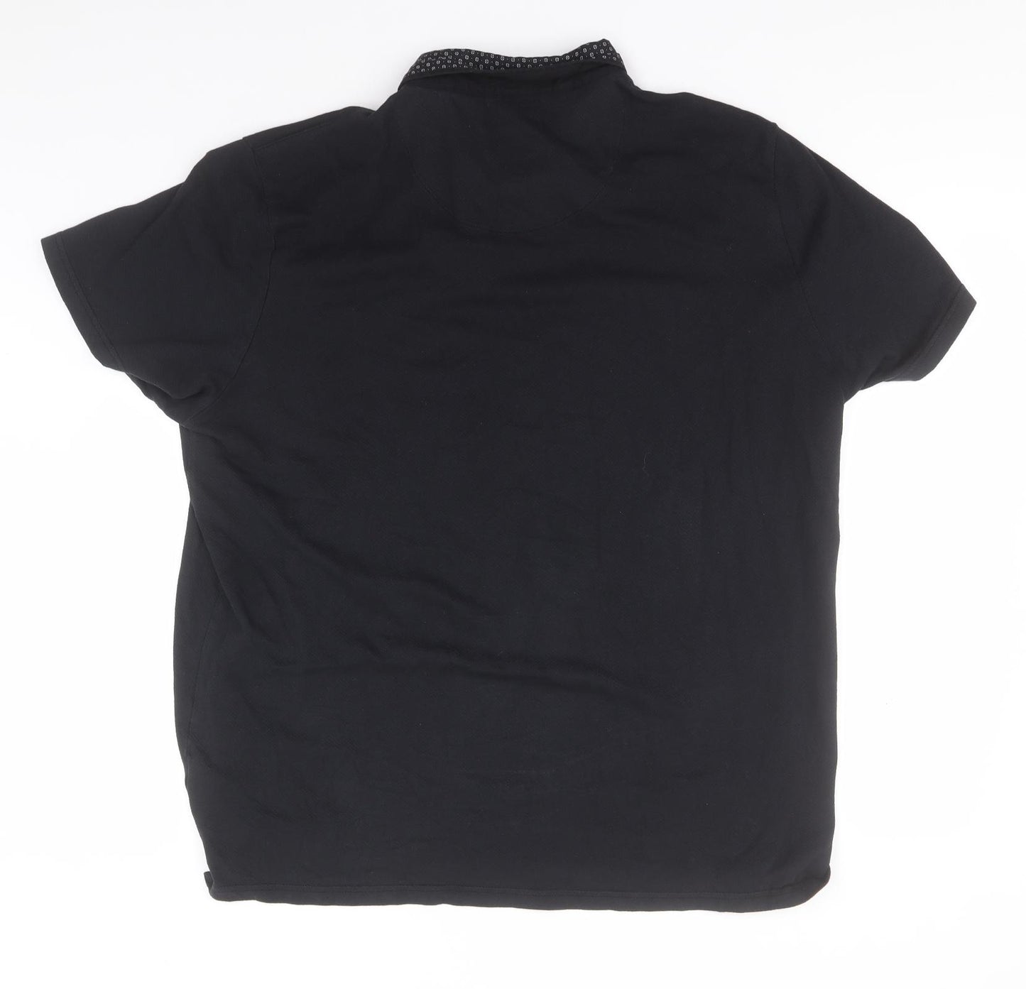 George Mens Black  Cotton  Polo Size 2XL Collared