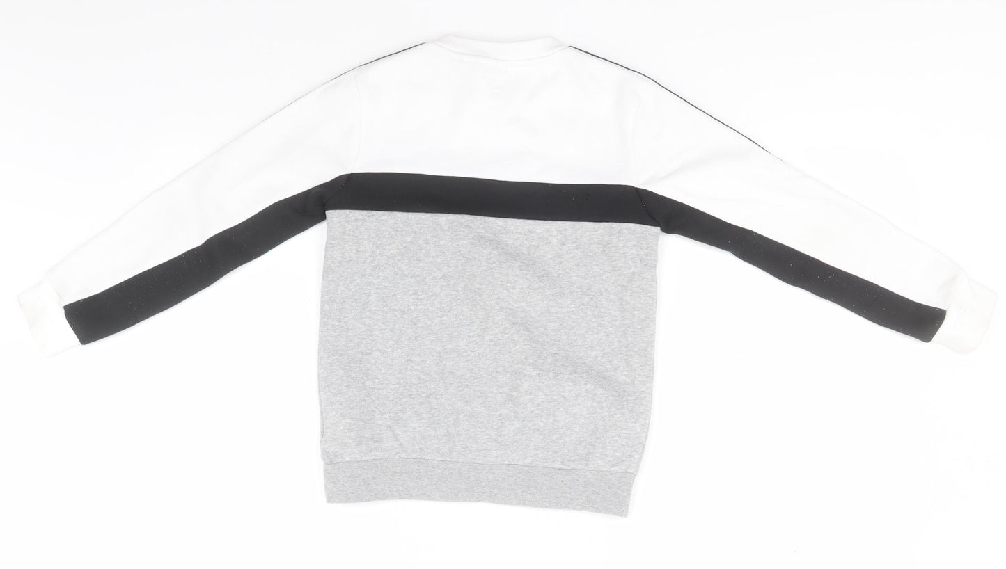 adidas Boys Grey Round Neck  Cotton Pullover Jumper Size 7-8 Years