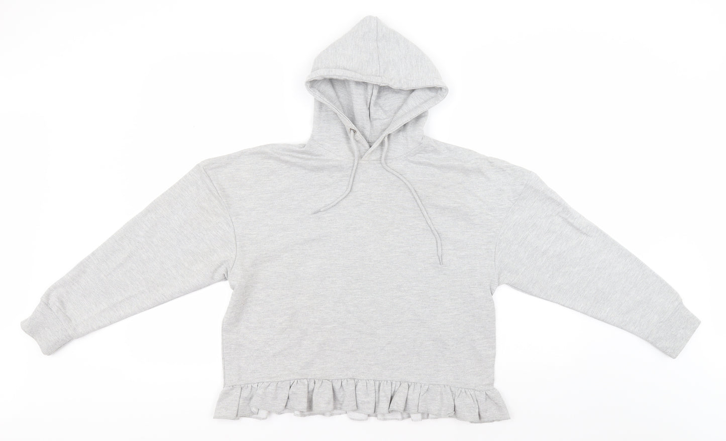 Boohoo Womens Grey  Cotton Pullover Hoodie Size 10