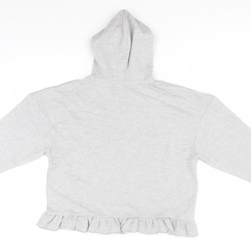 Boohoo Womens Grey  Cotton Pullover Hoodie Size 10