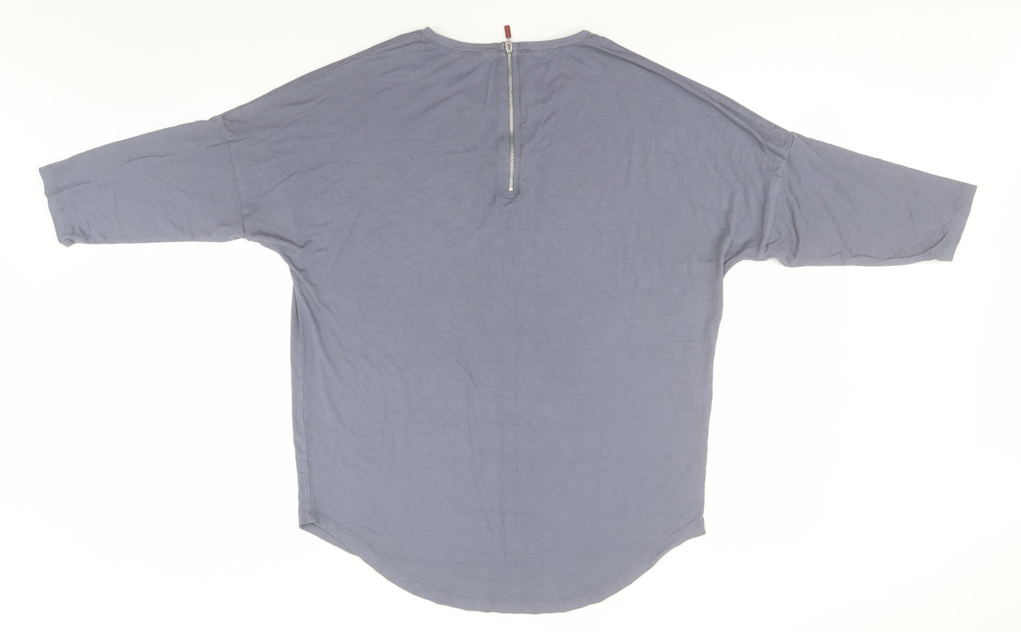 Select Womens Blue  Viscose Basic T-Shirt Size 14 Round Neck