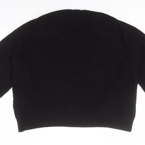 New Look Womens Black Round Neck  Acrylic Pullover Jumper Size L