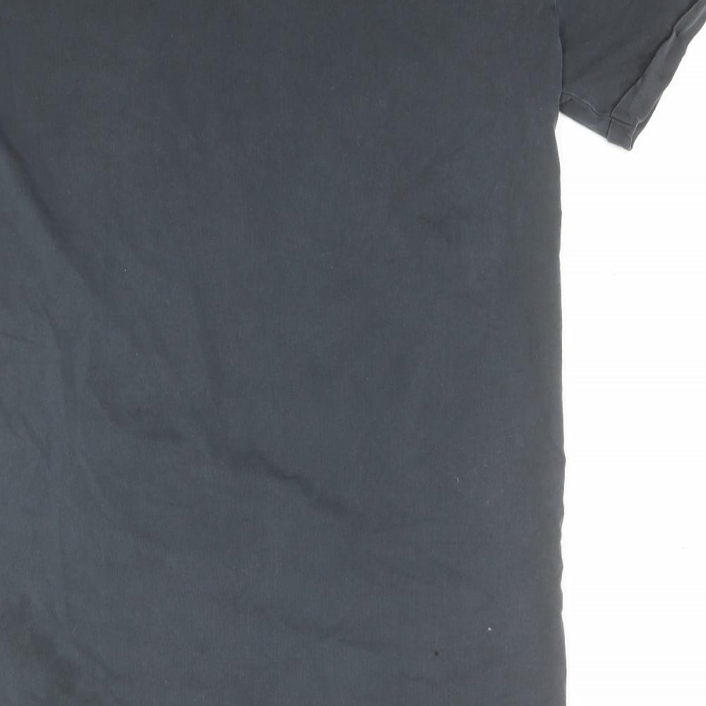 Bershka Mens Grey  Cotton  T-Shirt Size L Round Neck