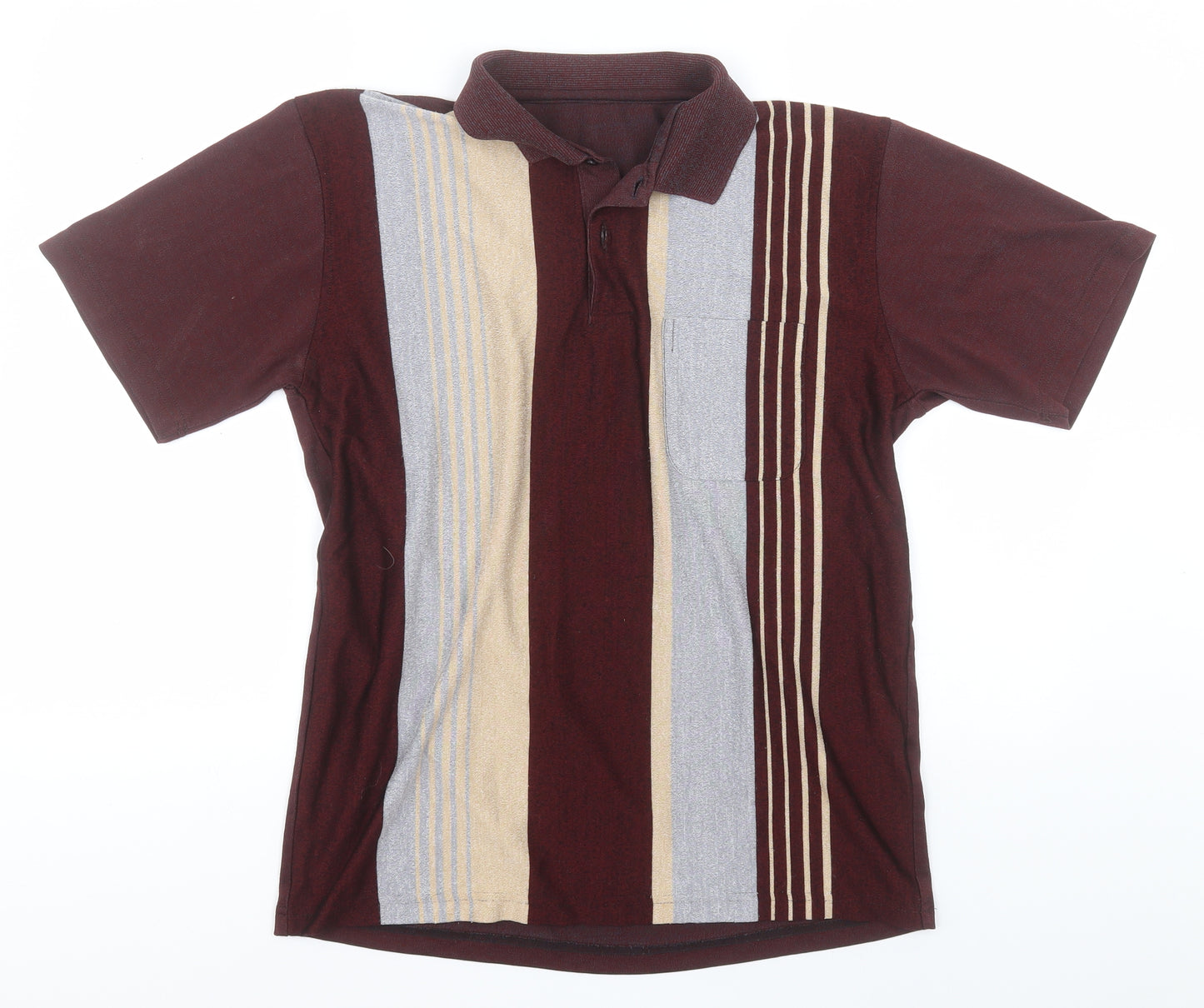 Preworn Mens Black Striped Cotton  Polo  Collared