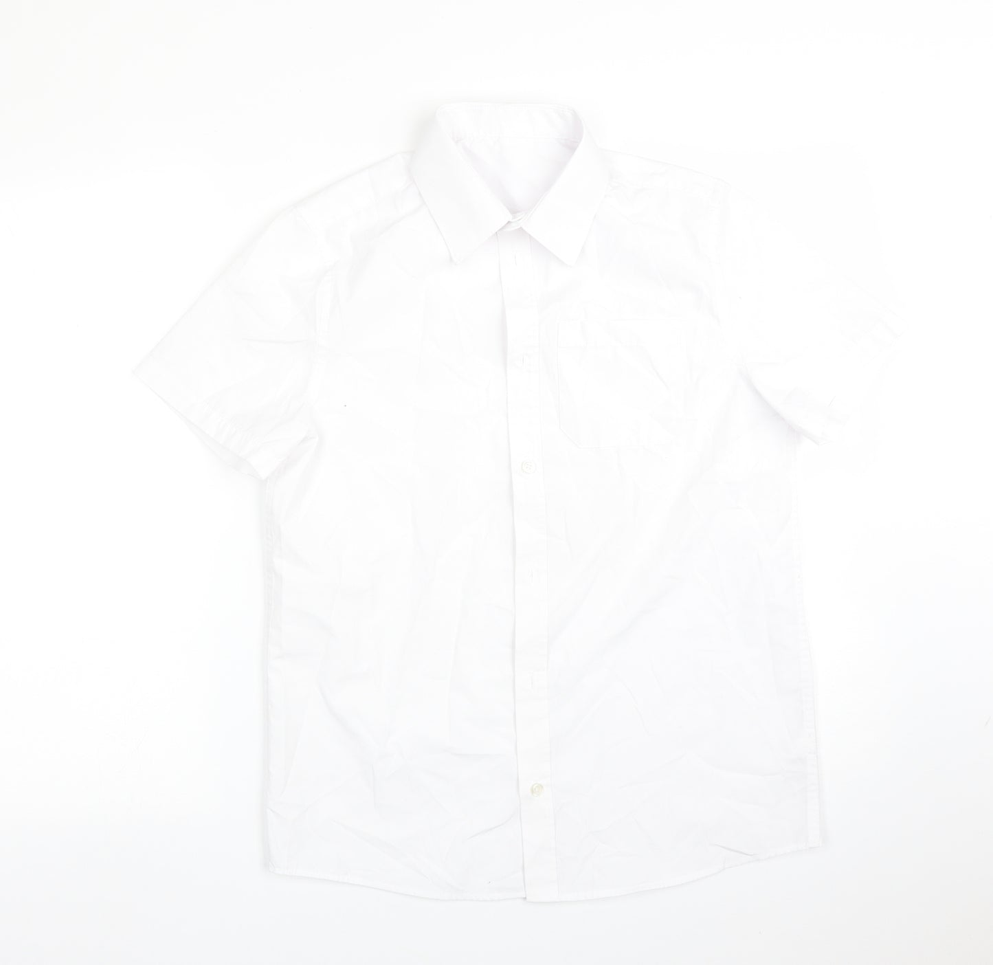 F&F Boys White  Polyester Basic Button-Up Size 13-14 Years Collared