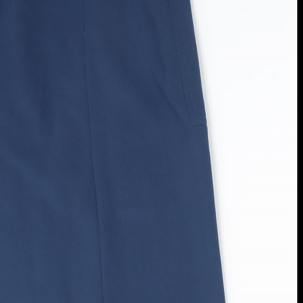 Topshop Womens Blue  Polyester Straight & Pencil Skirt Size 8