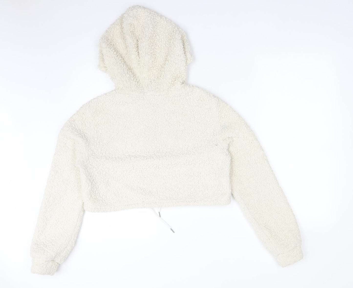 SheIn Womens White  Polyester Pullover Hoodie Size S