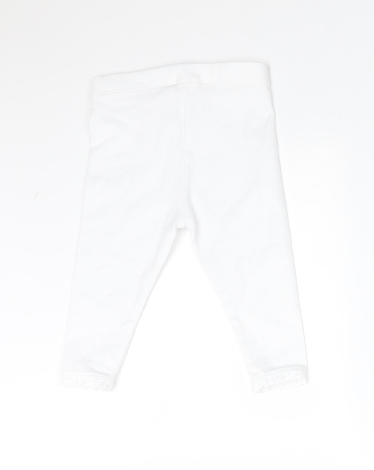 NEXT Girls White  Cotton  Leggings Size 6-9 Months