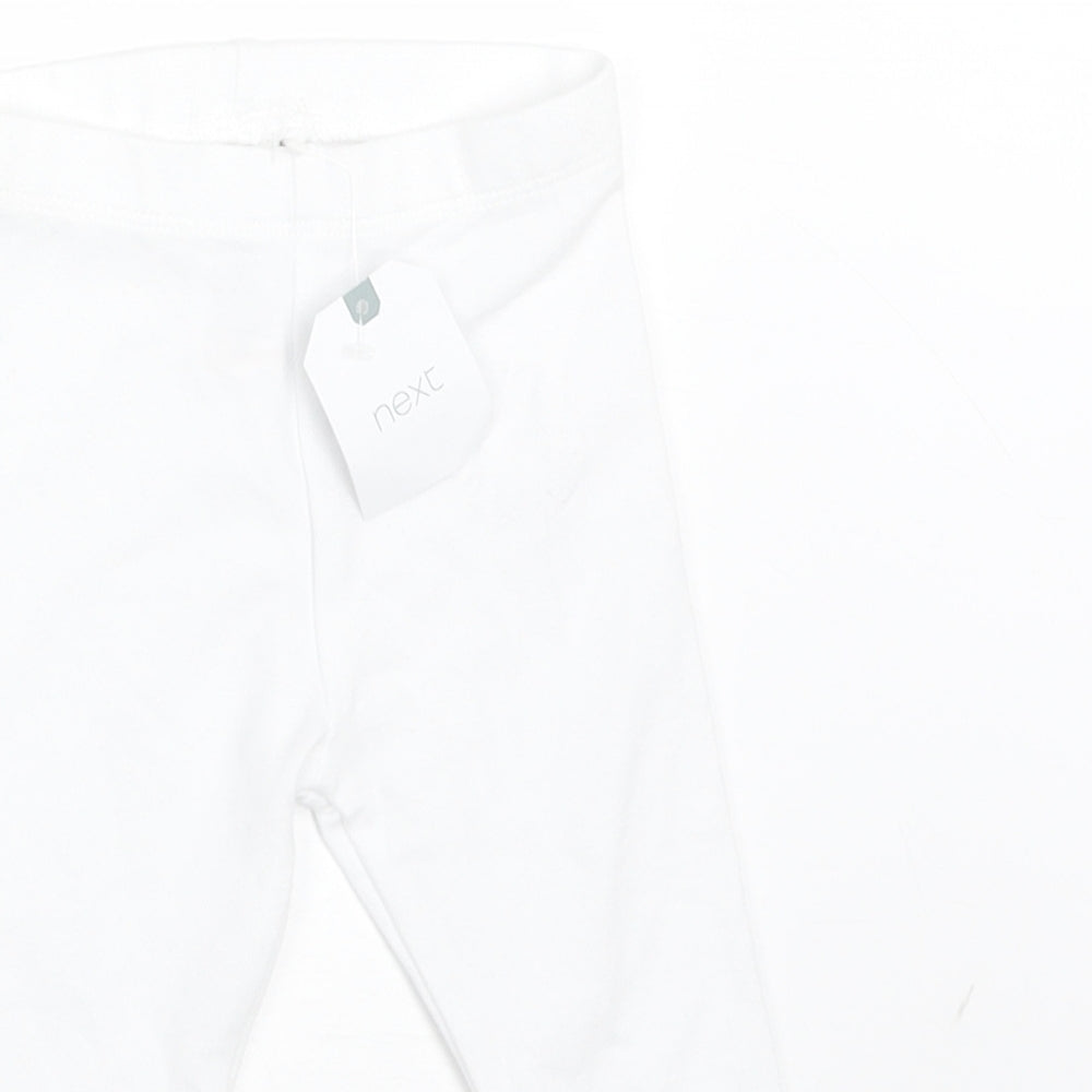 NEXT Girls White  Cotton  Leggings Size 6-9 Months