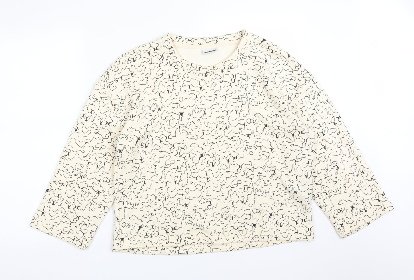 Noisy may Womens Beige Geometric Cotton Pullover Sweatshirt Size M