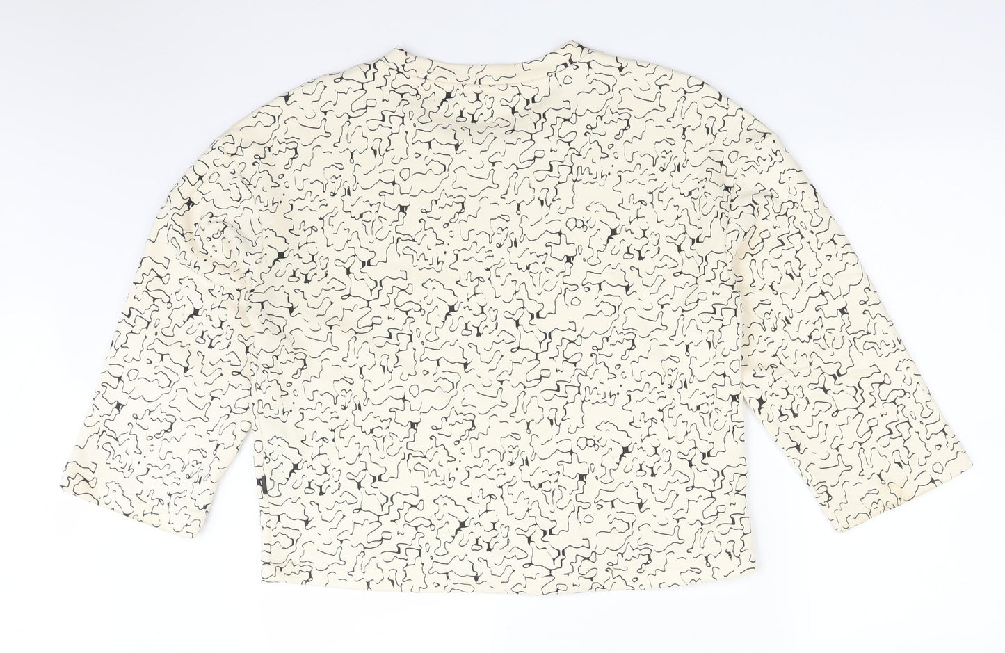 Noisy may Womens Beige Geometric Cotton Pullover Sweatshirt Size M