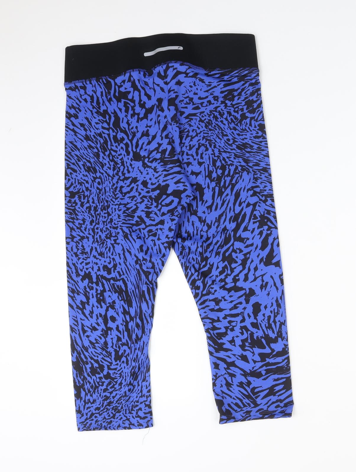 F&F Womens Blue Animal Print Polyester  Leggings Size 12