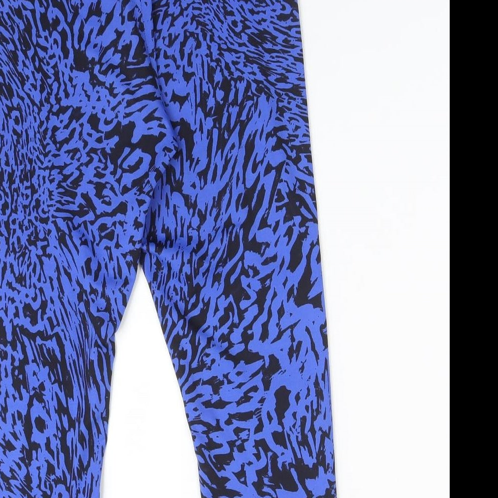 F&F Womens Blue Animal Print Polyester  Leggings Size 12