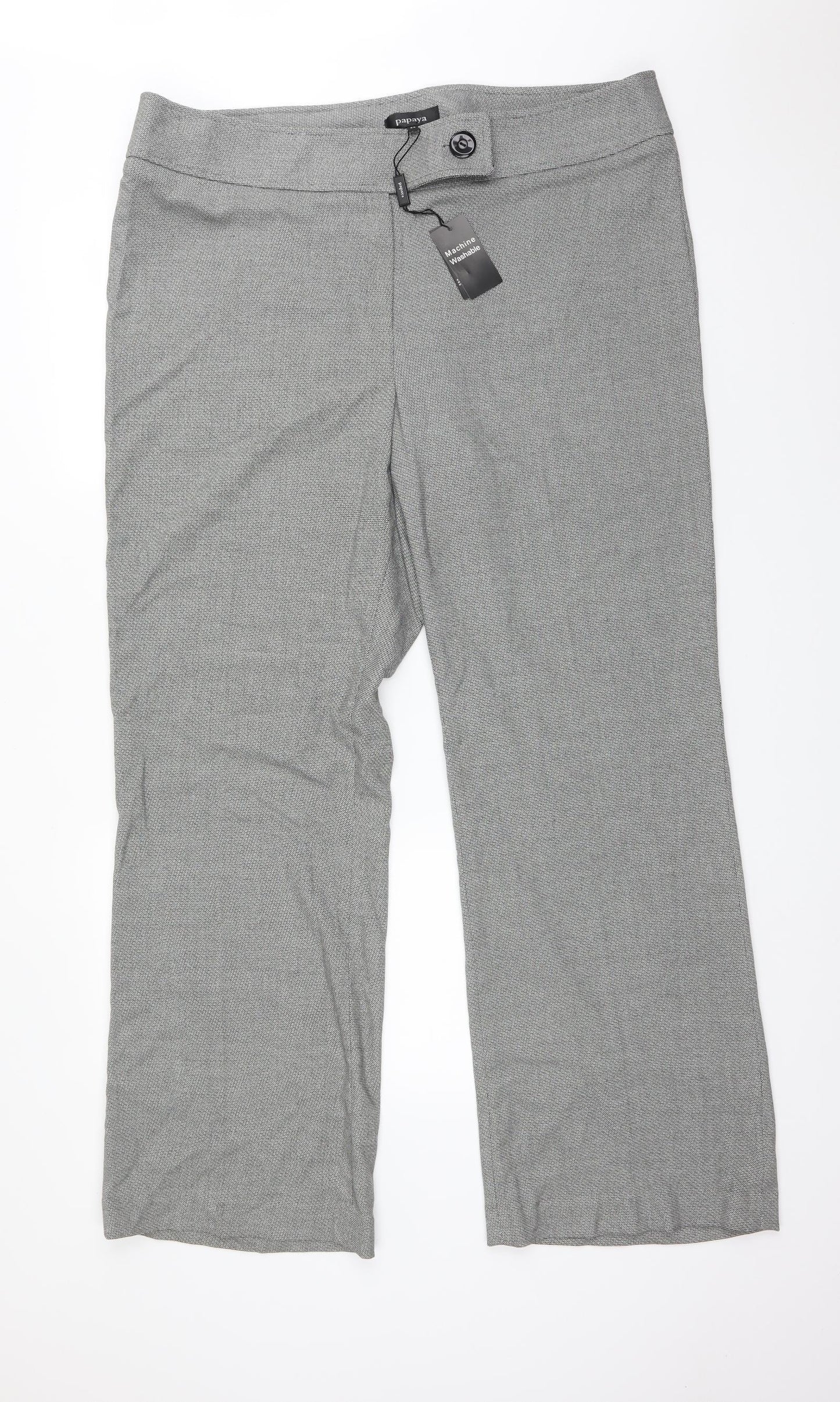 Papaya Womens Grey Argyle/Diamond Polyester Dress Pants Trousers Size 20 L33 in Regular
