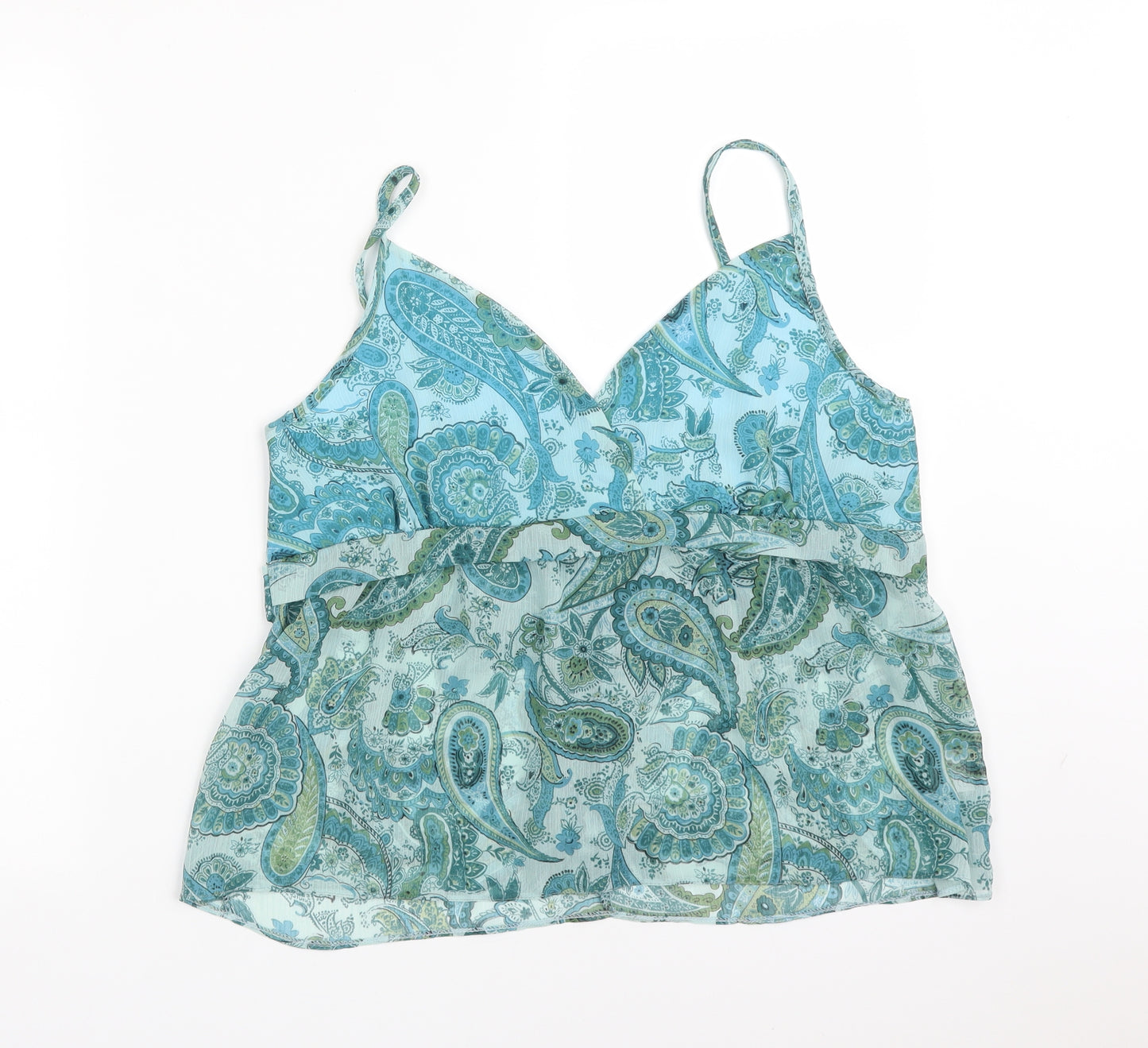 E-vie Womens Multicoloured Paisley Polyester Camisole T-Shirt Size 16 V-Neck