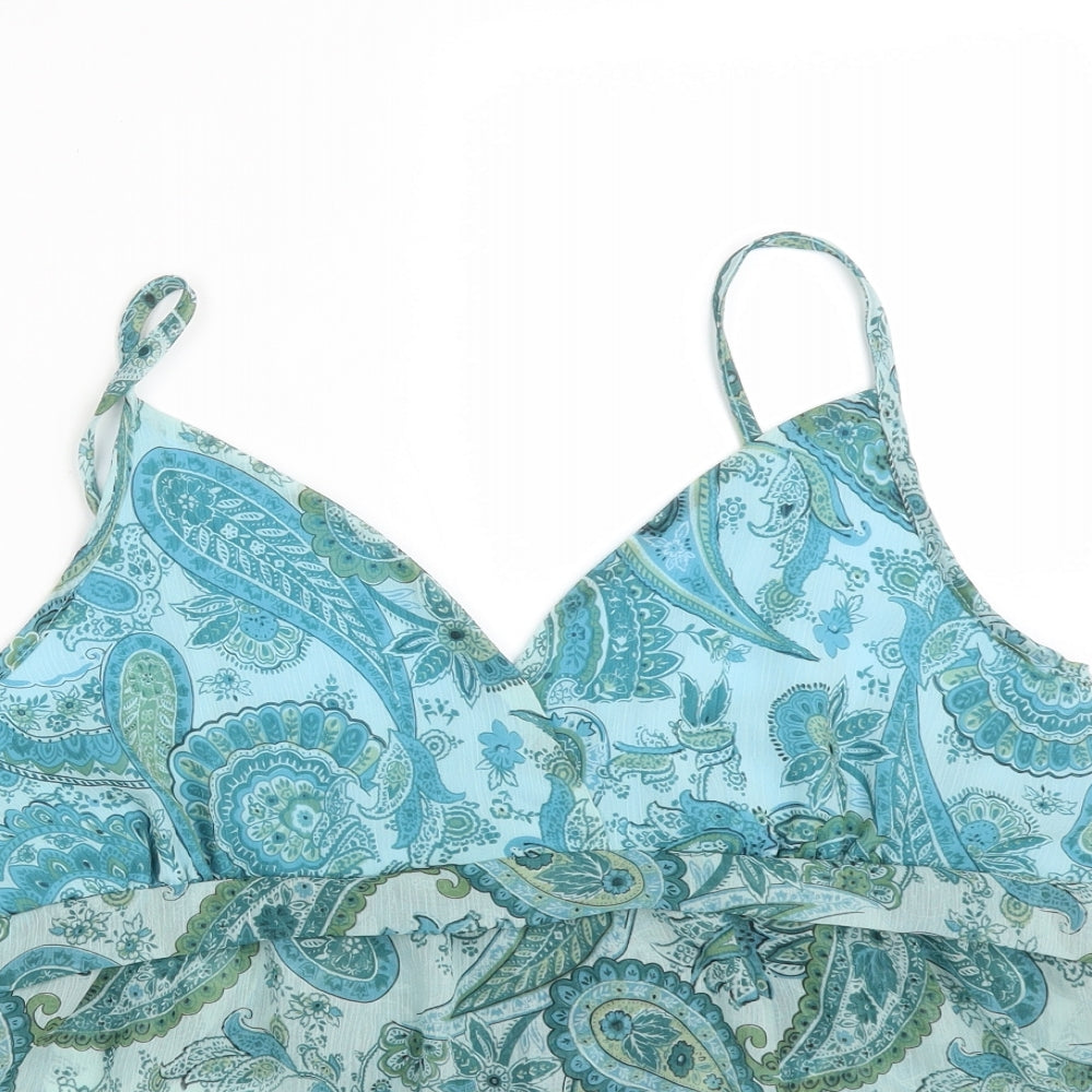 E-vie Womens Multicoloured Paisley Polyester Camisole T-Shirt Size 16 V-Neck