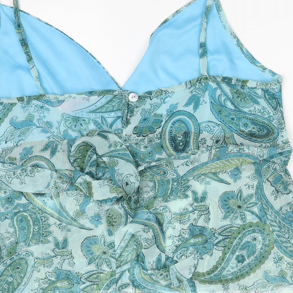 E-vie Womens Multicoloured Paisley Polyester Camisole T-Shirt Size 16 V-Neck