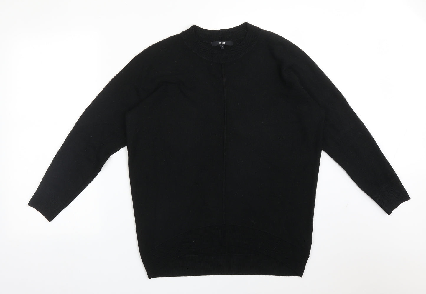NEXT Womens Black Crew Neck  Acrylic Pullover Jumper Size S