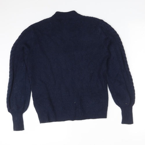 M&S Womens Blue V-Neck  Viscose Cardigan Jumper Size XS