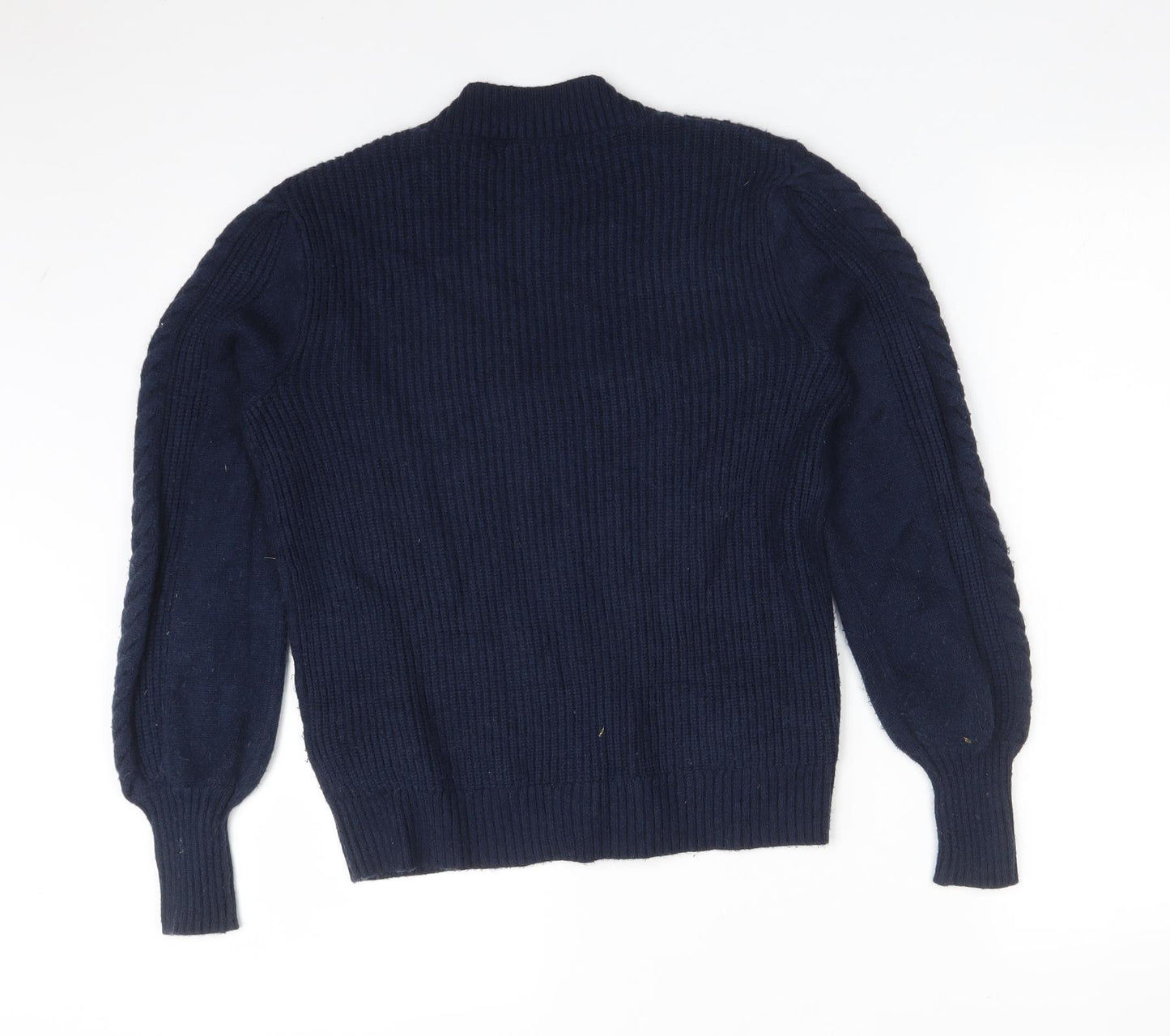 M&S Womens Blue V-Neck  Viscose Cardigan Jumper Size XS