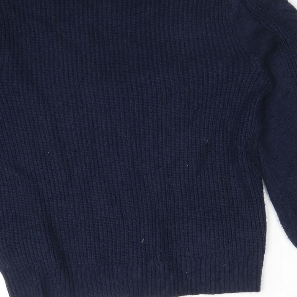 M&S Womens Blue V-Neck  Viscose Cardigan Jumper Size XS
