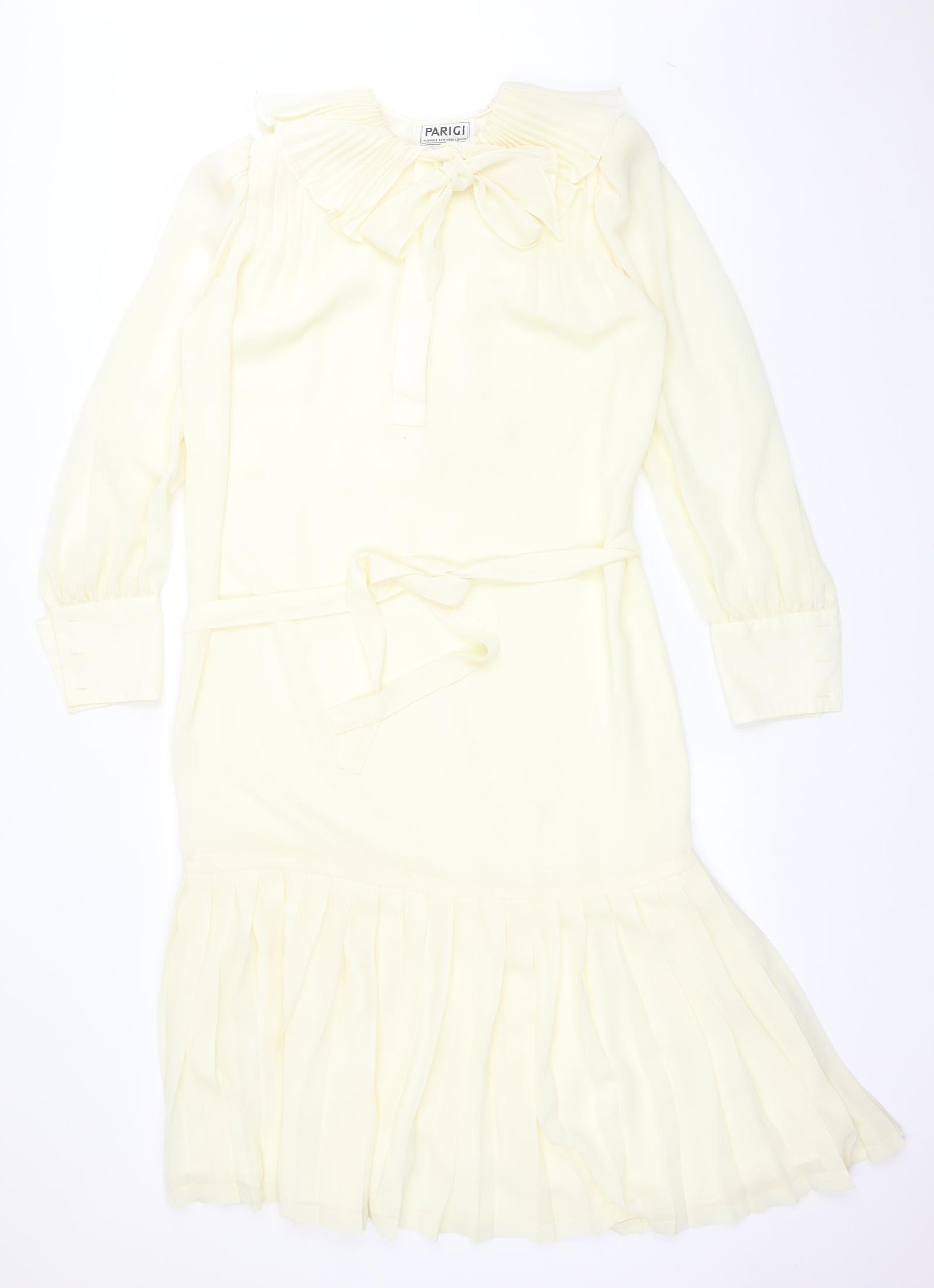 PARIGI Womens Yellow  Polyester A-Line  Size 6  Collared