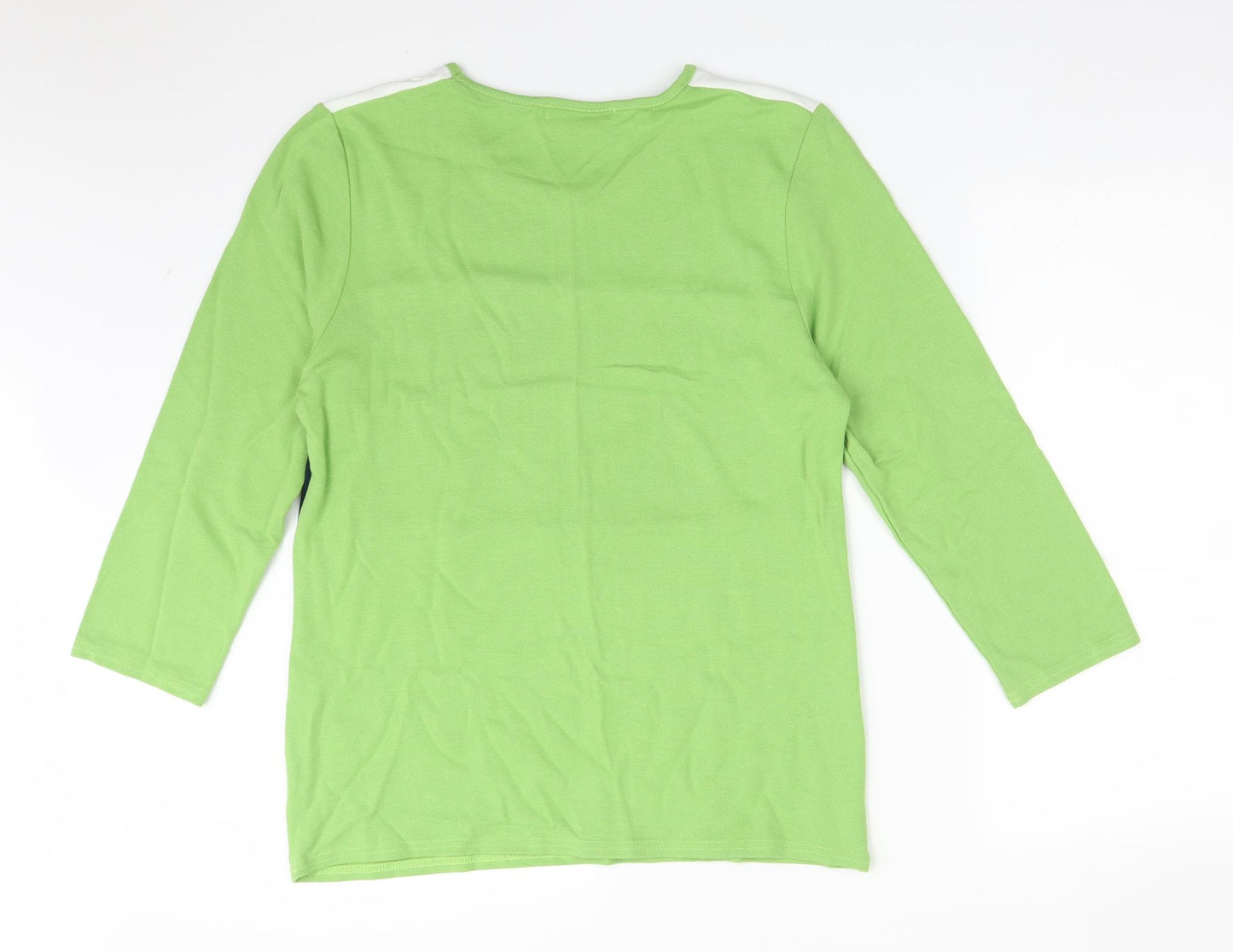 JUST ELEGANCE Womens Multicoloured Colourblock Viscose Basic T-Shirt Size 18 Round Neck