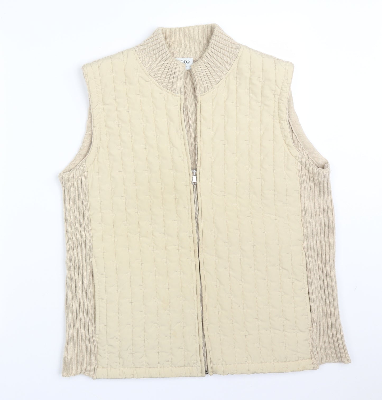 CANDA Womens Beige Striped  Gilet Coat Size 20