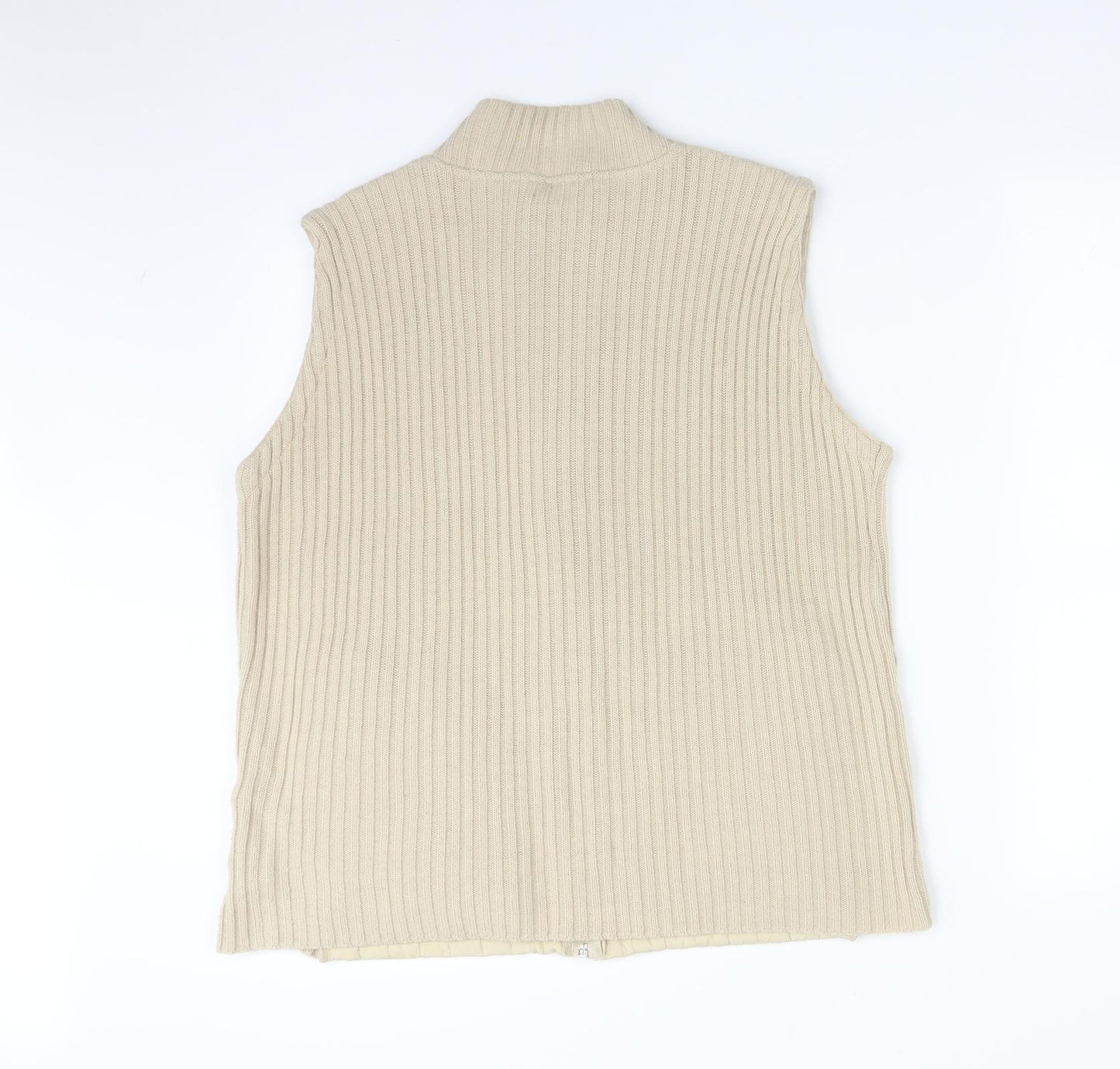 CANDA Womens Beige Striped  Gilet Coat Size 20