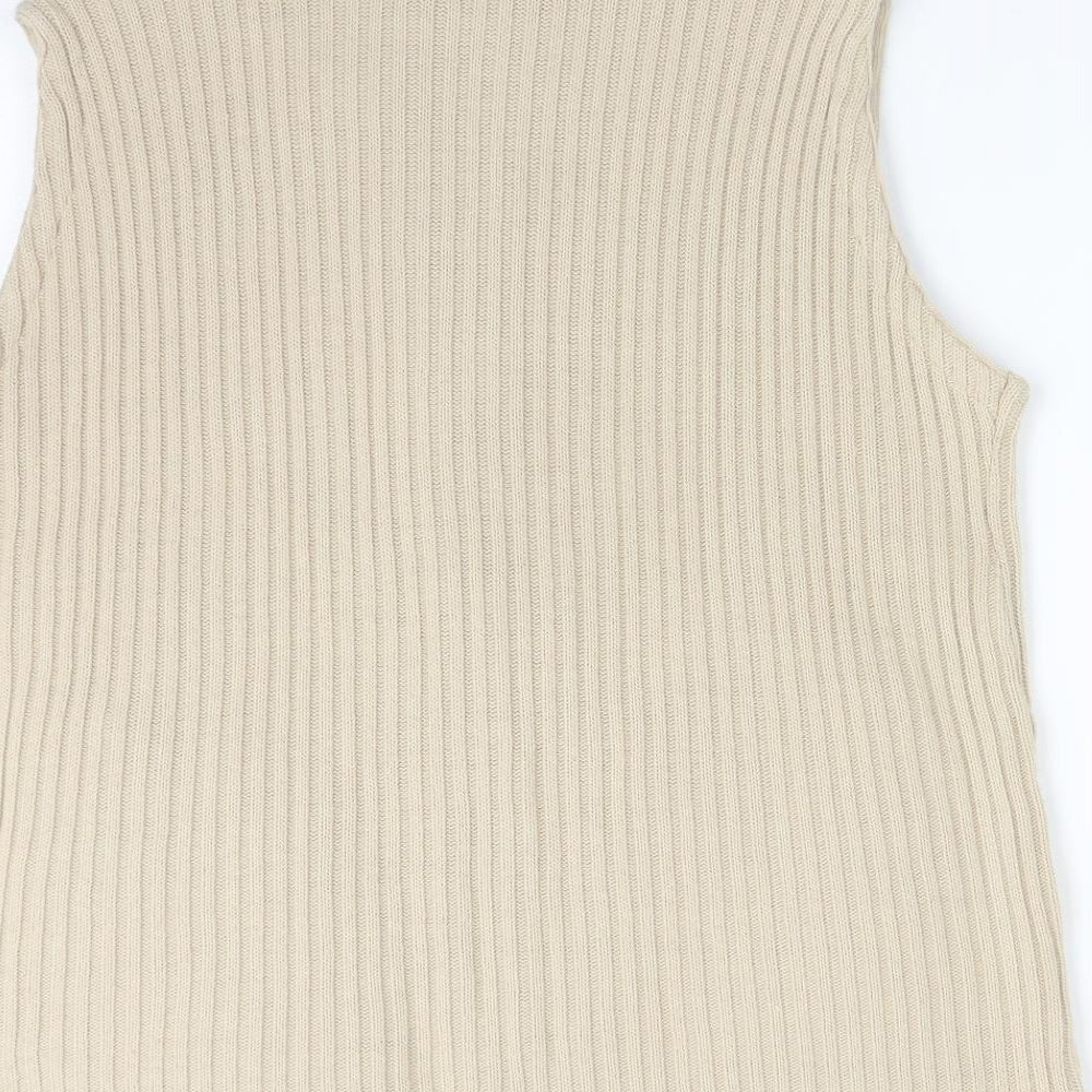 CANDA Womens Beige Striped  Gilet Coat Size 20