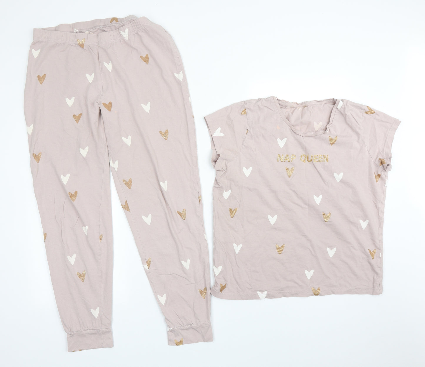 George Womens Purple Solid Cotton  Pyjama Set Size 14   - NAP QUEEN. HEARTS