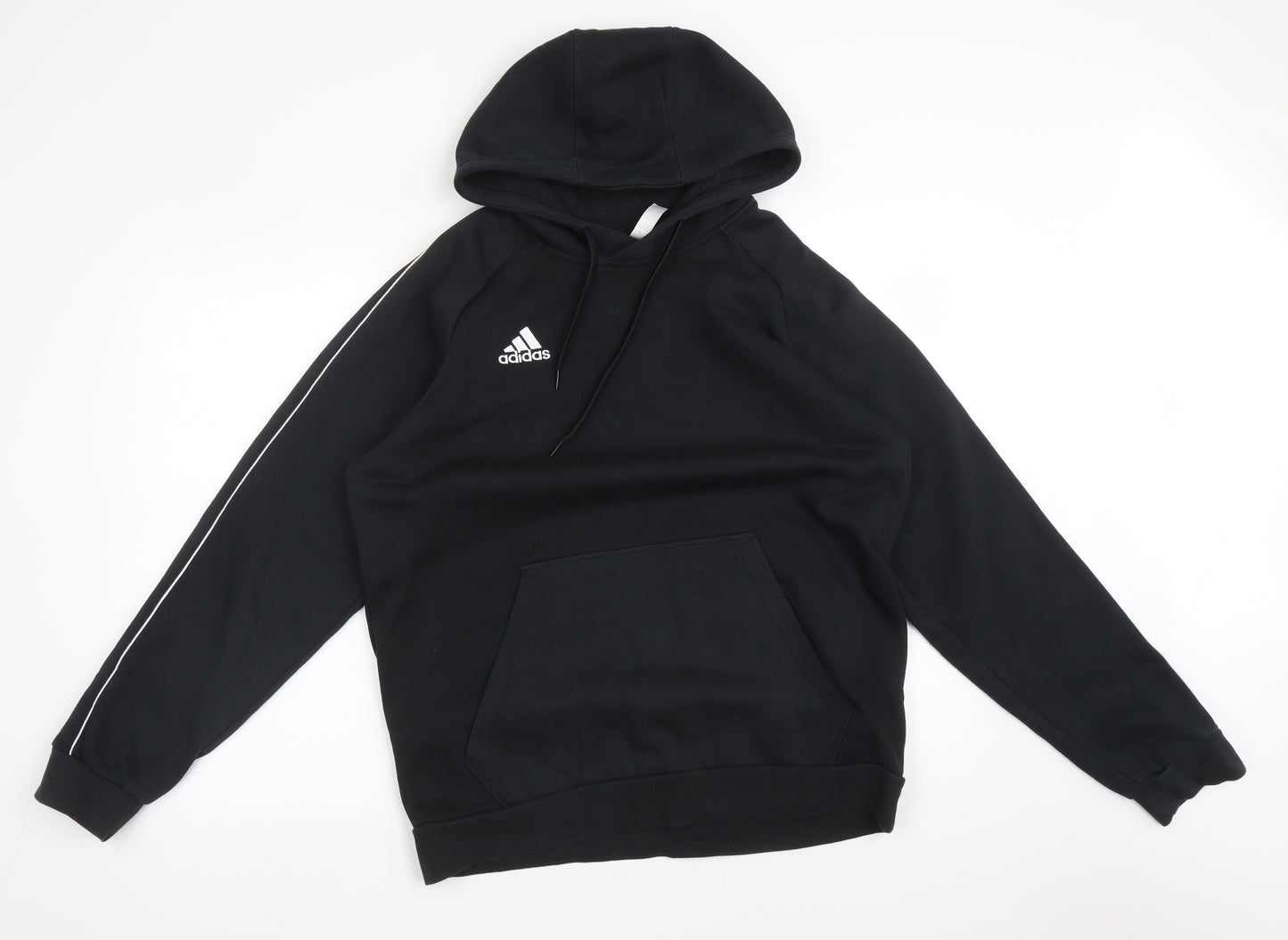 adidas Mens Black  Cotton Pullover Hoodie Size L