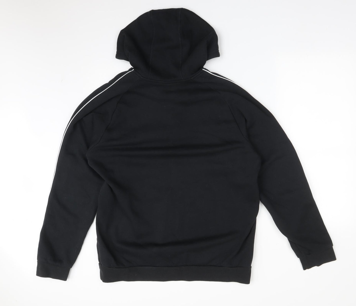 adidas Mens Black  Cotton Pullover Hoodie Size L