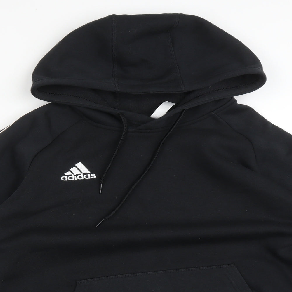adidas Mens Black  Cotton Pullover Hoodie Size L