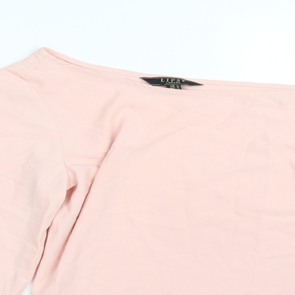 LIPSY LONDON Womens Pink  Polyester Basic Blouse Size 6