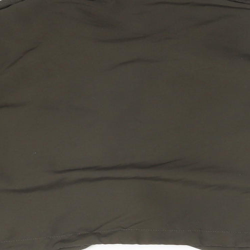 RISING Womens Green  Polyester Basic Button-Up Size S Collared