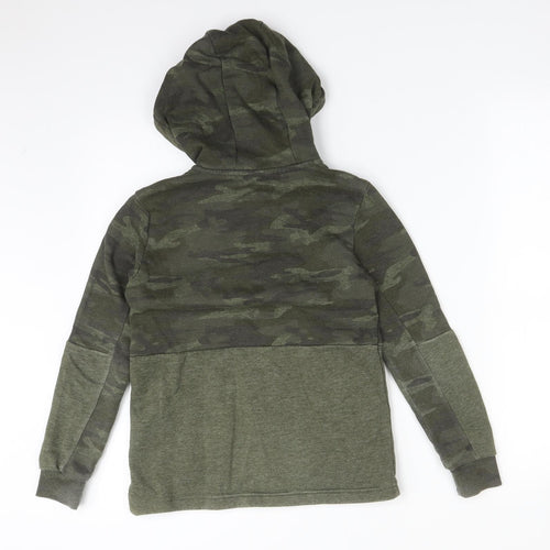 George Boys Green Camouflage Cotton Pullover Hoodie Size 9-10 Years
