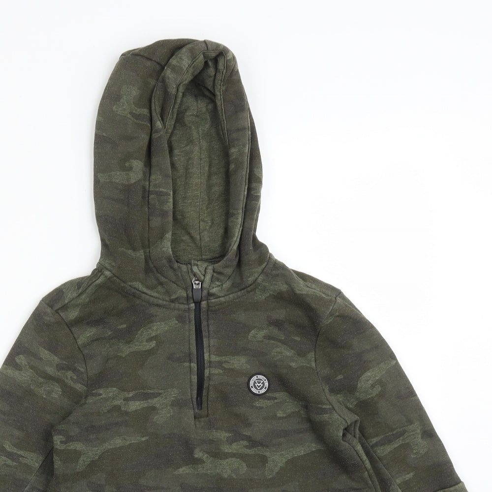 George Boys Green Camouflage Cotton Pullover Hoodie Size 9-10 Years