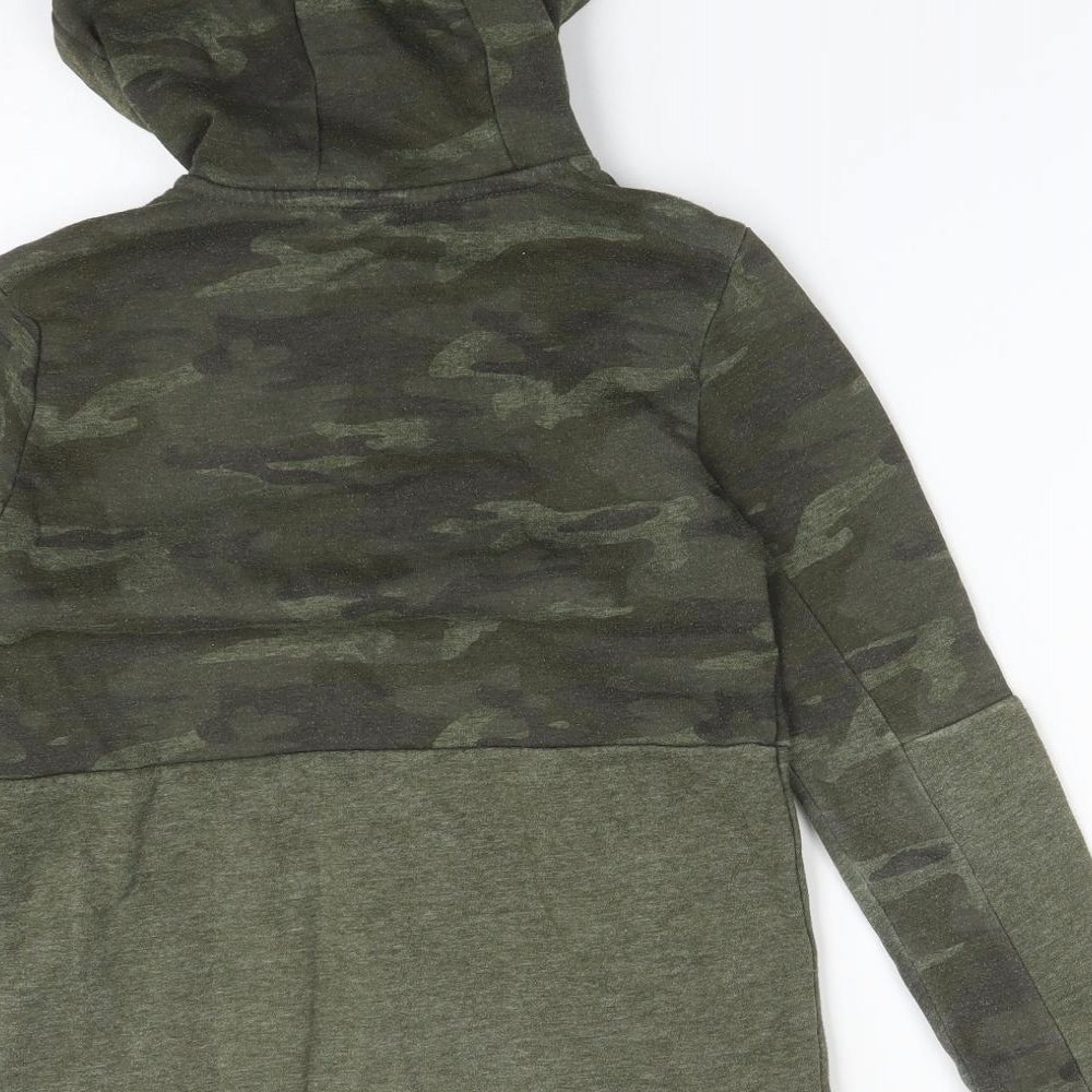 George Boys Green Camouflage Cotton Pullover Hoodie Size 9-10 Years